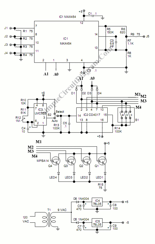 Max454 Video Switcher – Simple Circuit Diagram