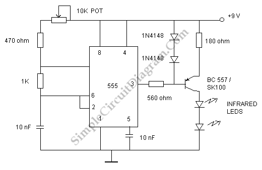 TV Remote Control Jammer | Simple Circuit Diagram