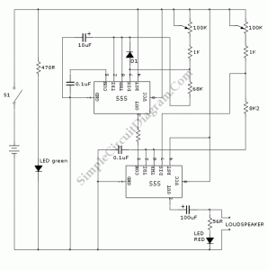 Two Tones (Ambulance) Alarm Circuit – Simple Circuit Diagram