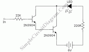 Darlington Transistor Pair Logic Probe – Simple Circuit Diagram